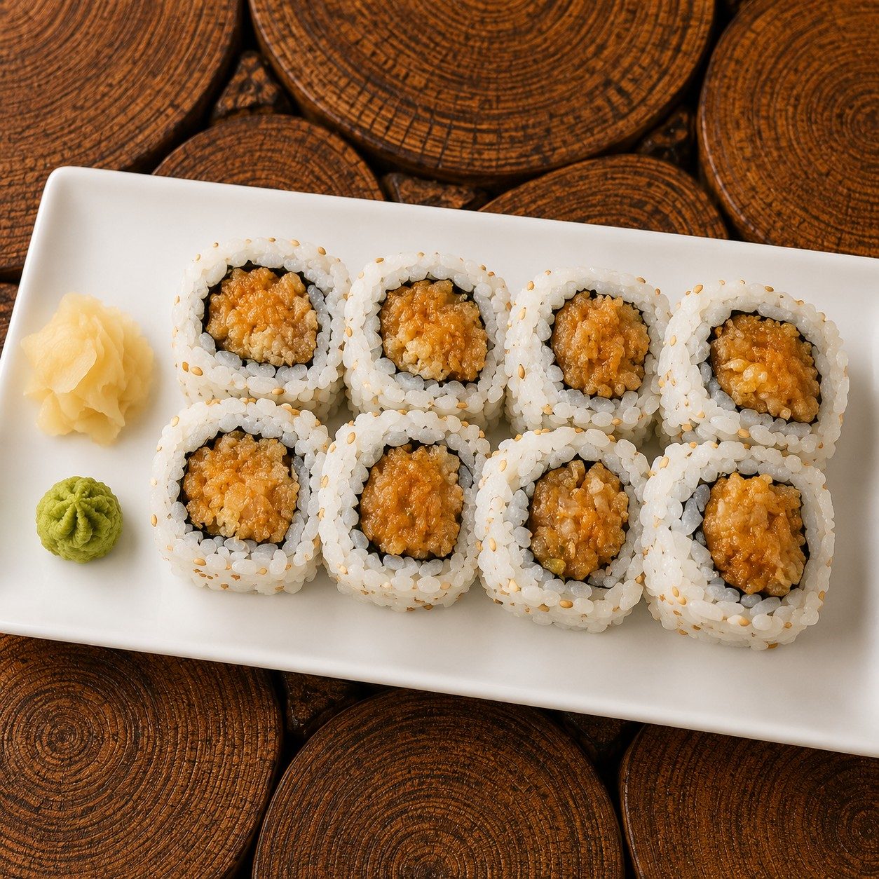 Spicy Crunchy Salmon Roll.